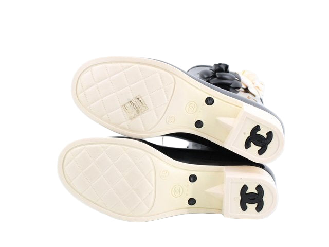 chanel camellia vintage rainboots size 38