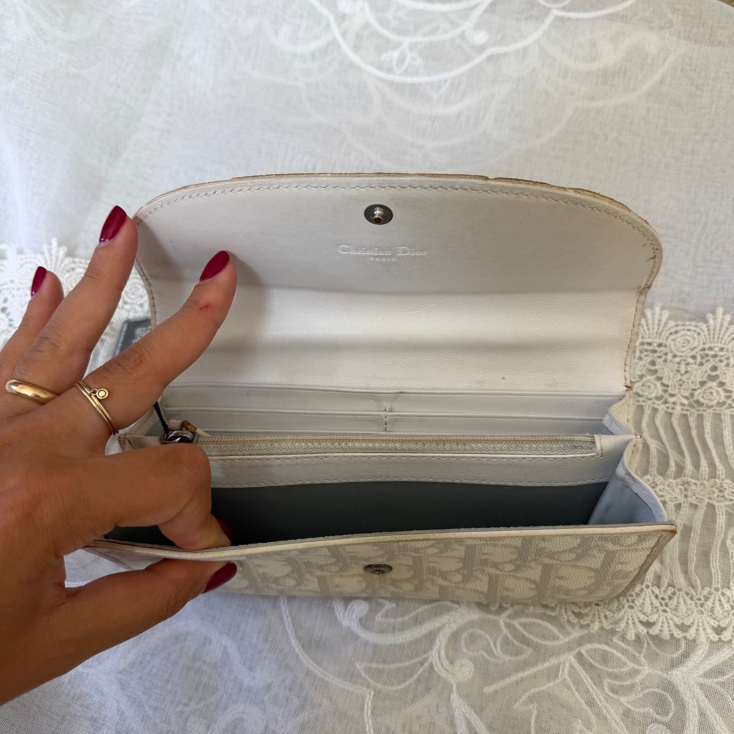 xovintage dior romantique heart detail vintage clutch wallet - Wallets