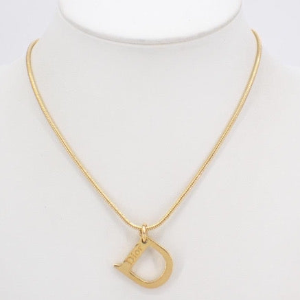 vintage dior “d” logo necklace