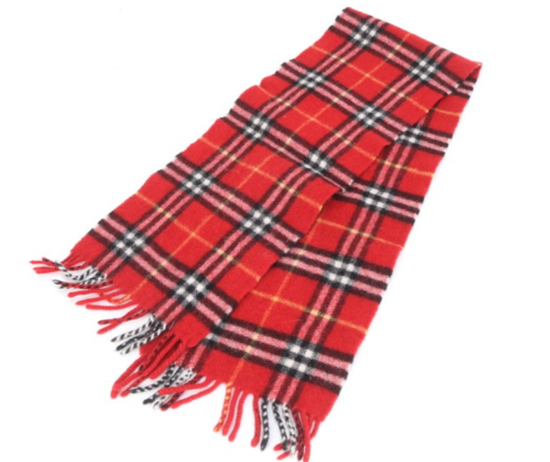 Burberry Lambswool Classic Red Plaid Scarf