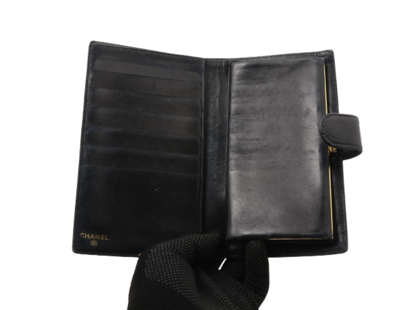 chanel caviar skin elegant wallet