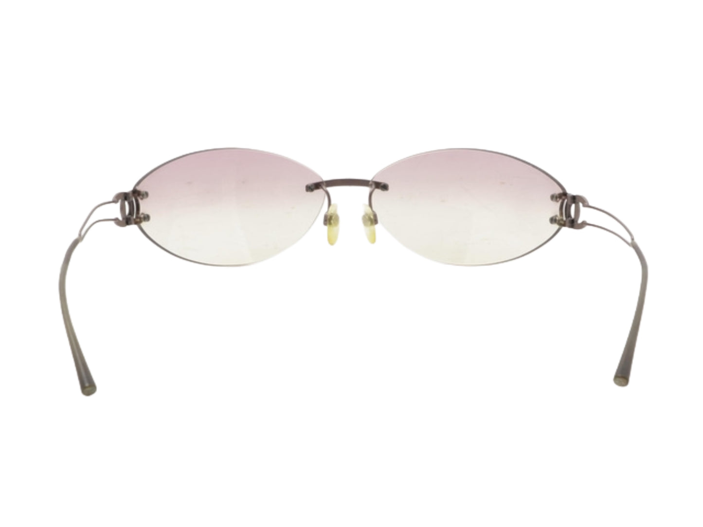 Chanel 2000s rimless pink sunglasses