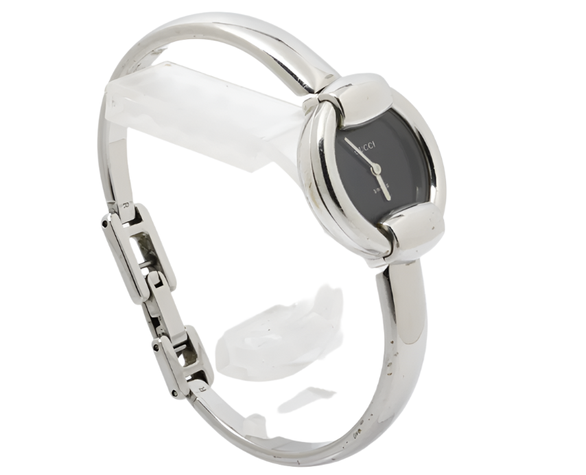 gucci silver x black bracelet watch