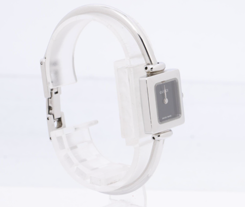 gucci silver x black bangle watch