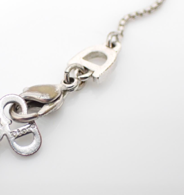 Dior Logo Silver Heart Padlock Bracelet