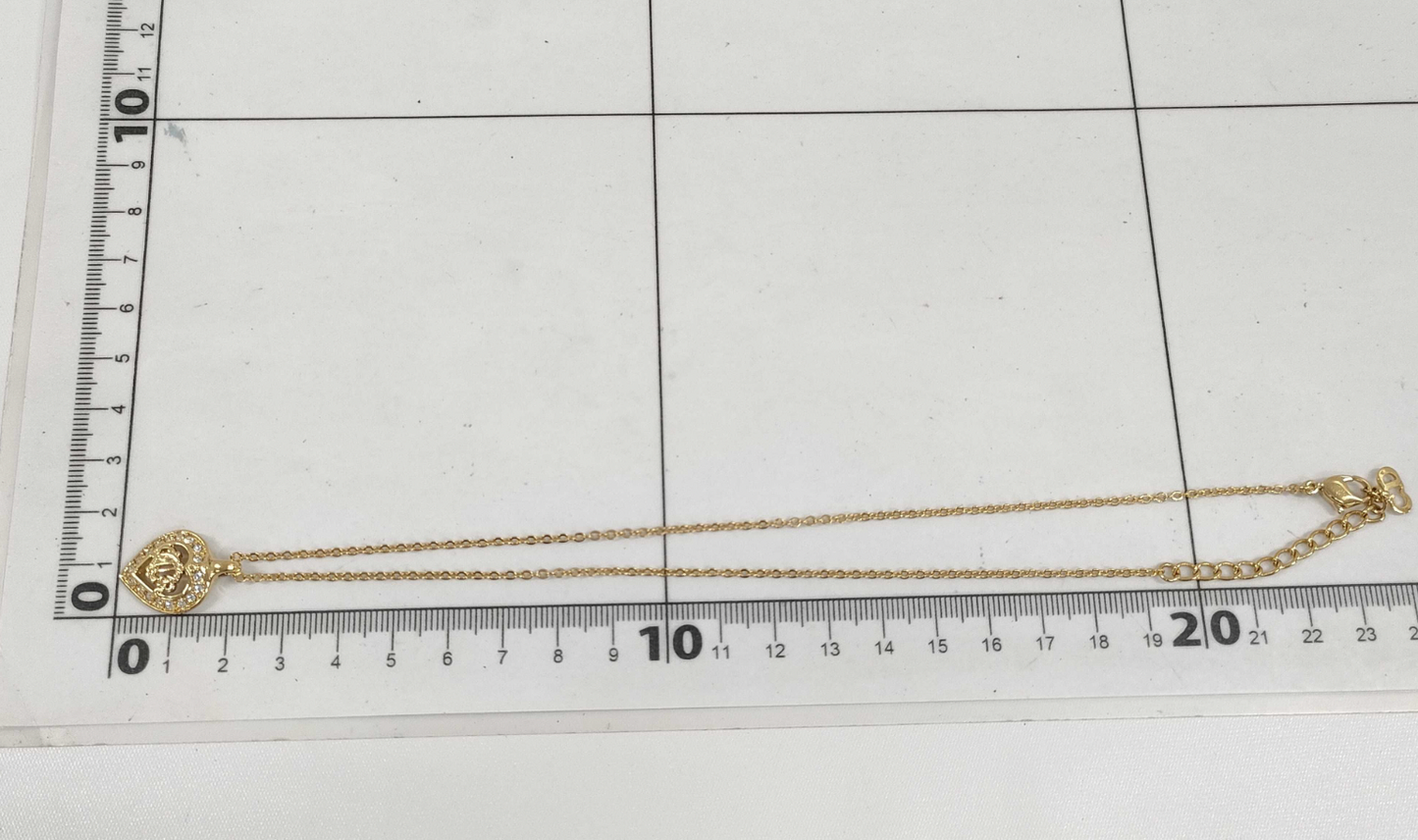 christian dior rhinestone heart emblem necklace