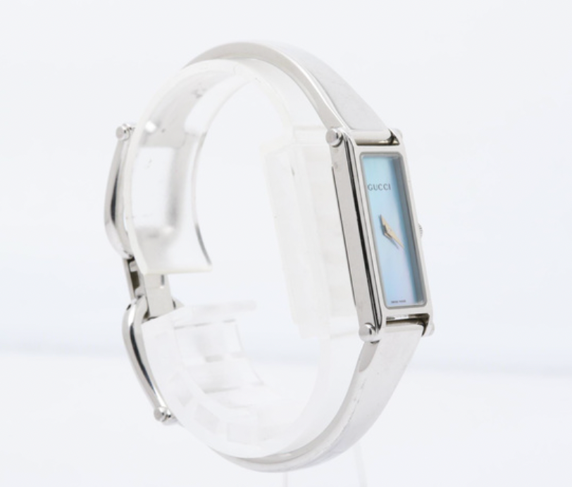 gucci blue x silver bracelet watch