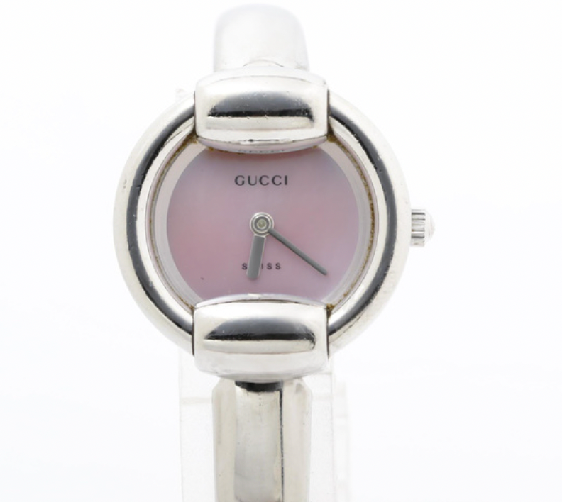 gucci pink x silver bracelet watch