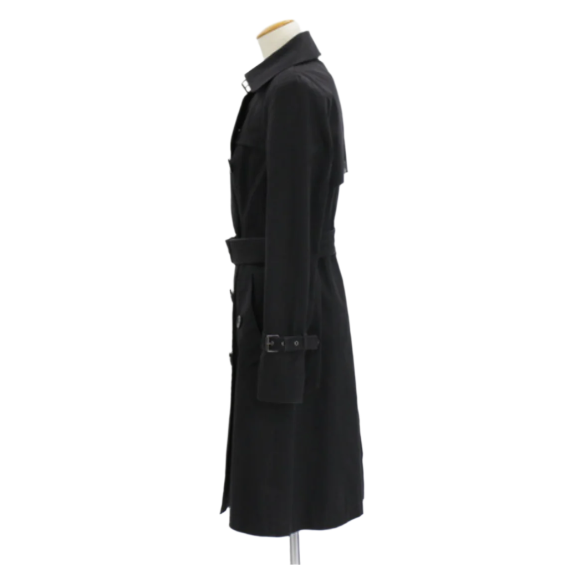 burberry black belted trench coat