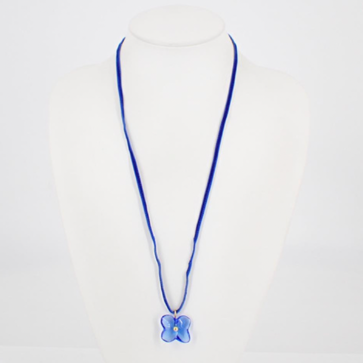 baccarat blue crystal hortensia choker pendant