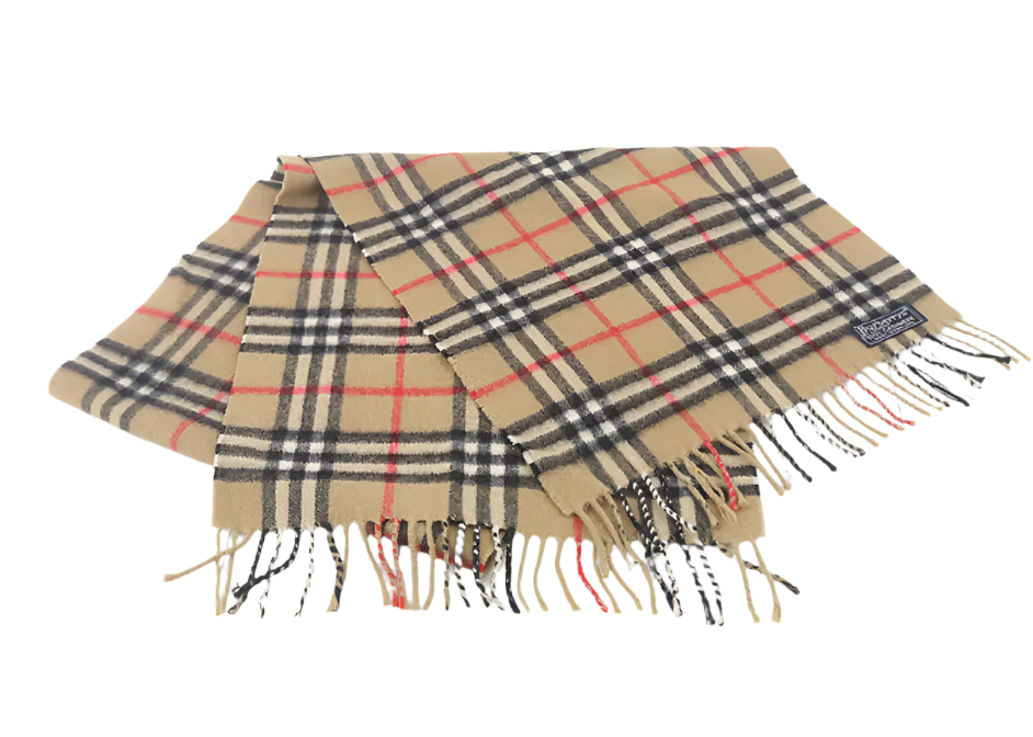 Burberry 100% Cashmere Classic Plaid Scarf