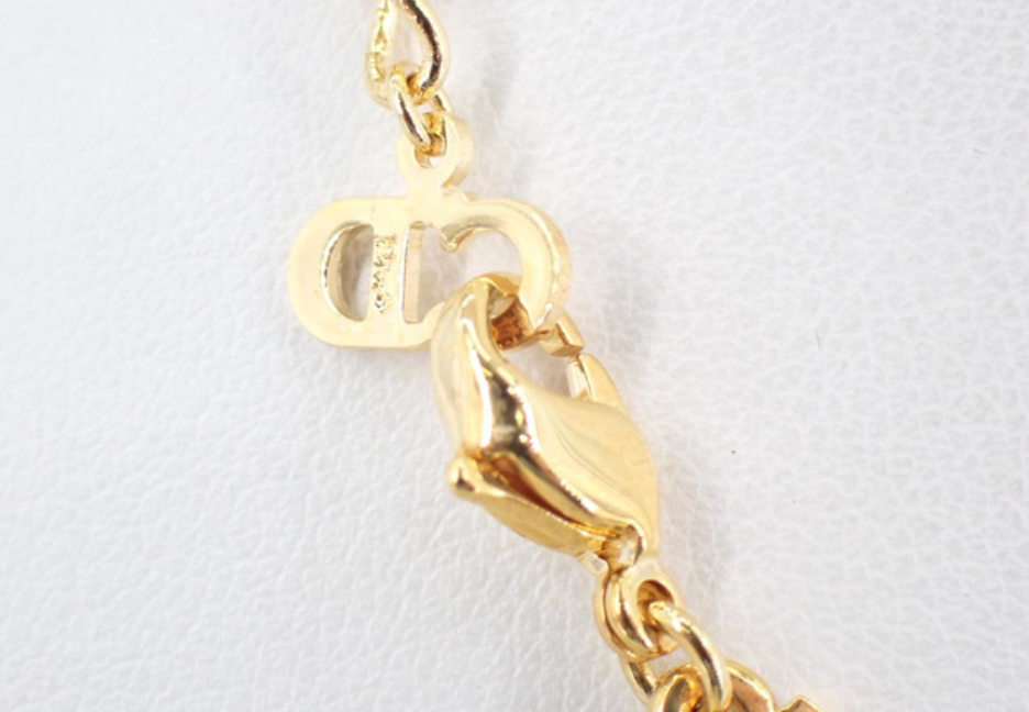 christian dior logo gold-tone necklace