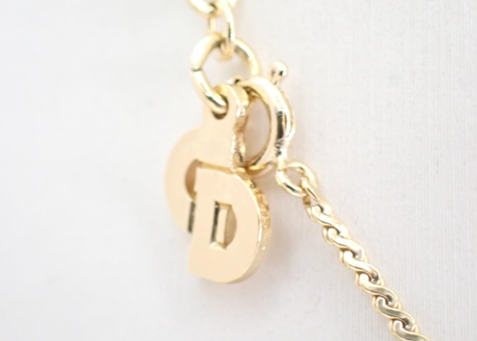 christian dior logo gold-tone necklace