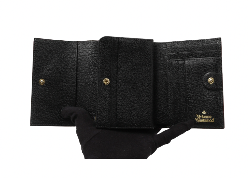 vivienne westwood black orb logo wallet
