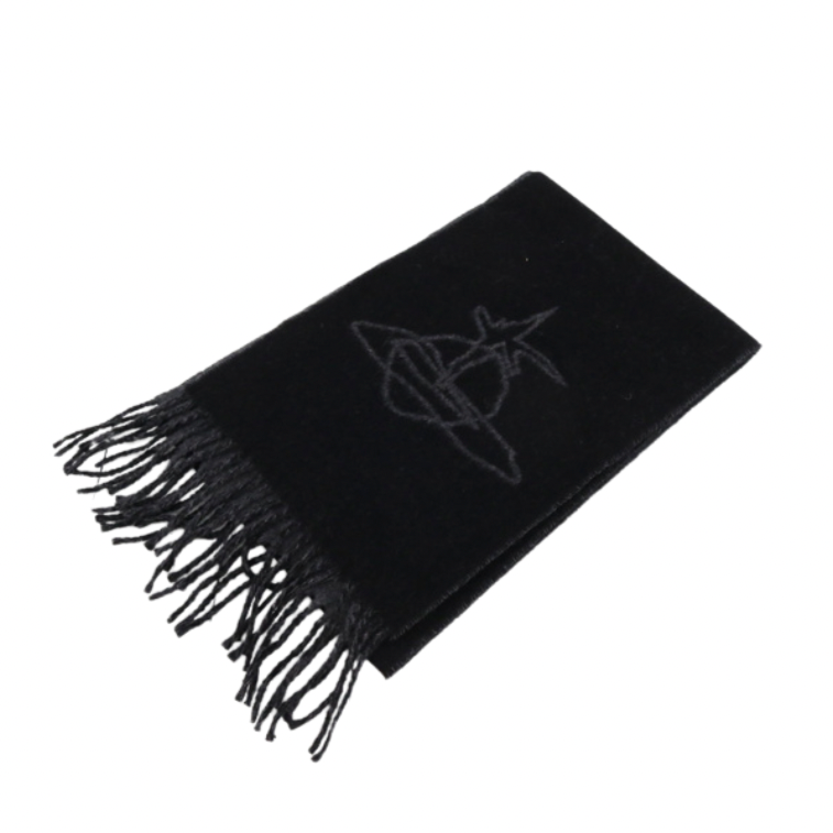 Vivienne Westwood Black Orb Logo Scarf