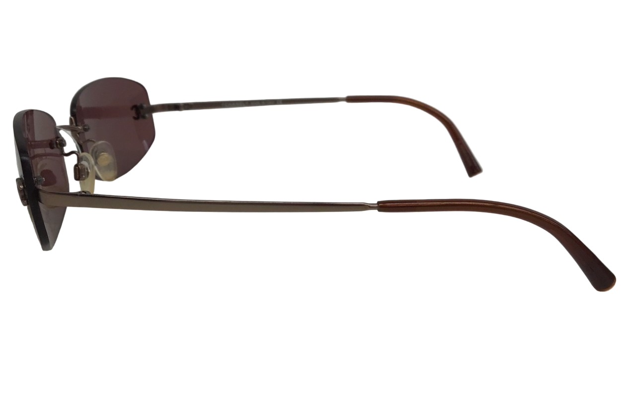 chanel wine red rimless sunglasses