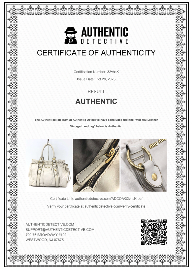 miu miu vintage ivory vitello bag