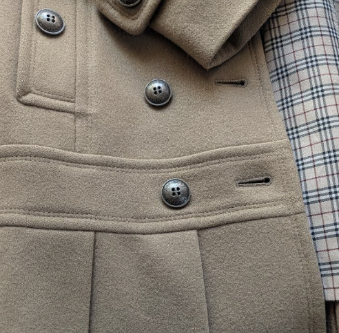 burberry blue label beige pleated flirty dress coat (38)