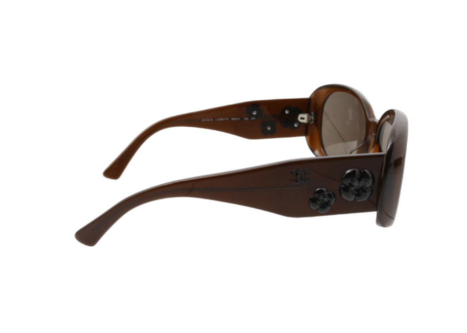 chanel brown camellia sunglasses