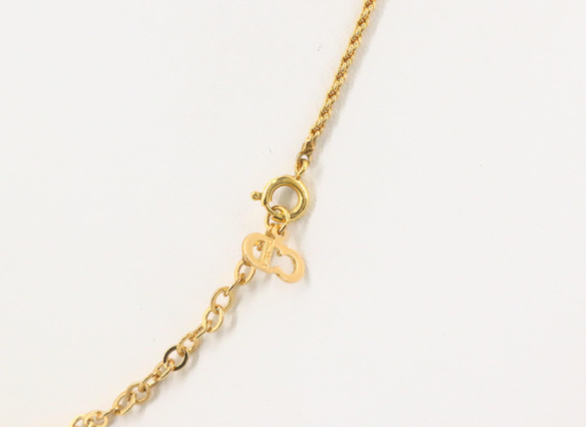 christian dior vintage logo necklace