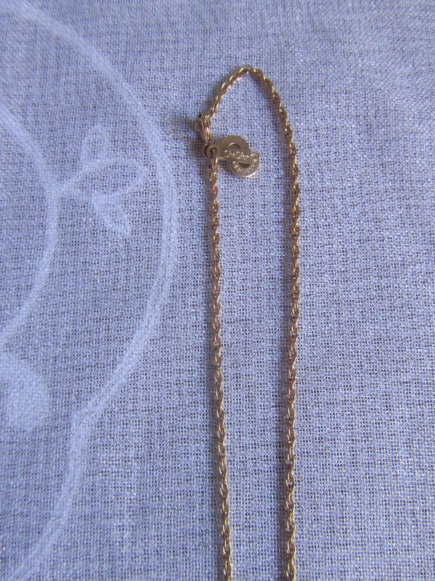 dior rhinestone & emerald vintage necklace