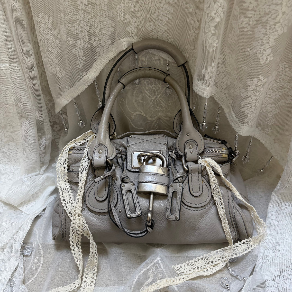 xovintage VINTAGE CHLOE PADDINGTON BAG W SILVER HARDWARE - Handbags