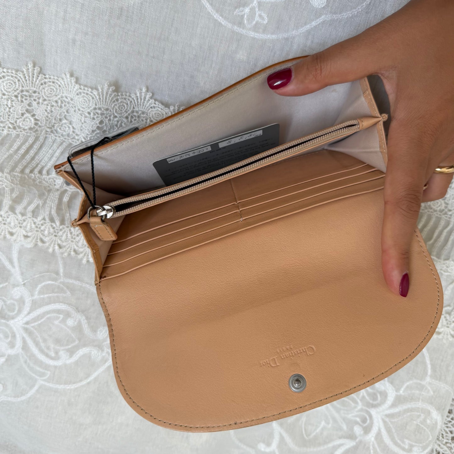 dior romantique heart detail vintage clutch wallet