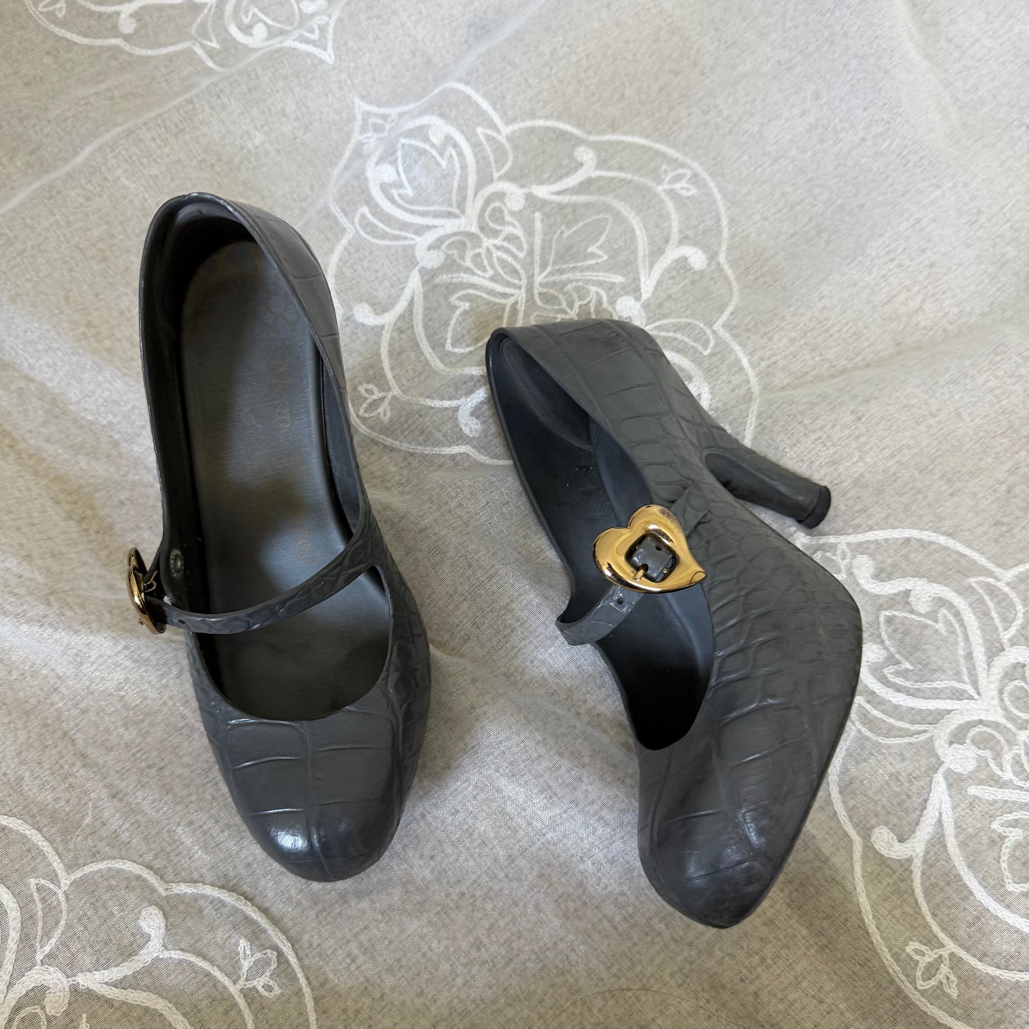 xovintage vivienne westwood x melissa grey croco mary-jane heels (size 36) - Heels