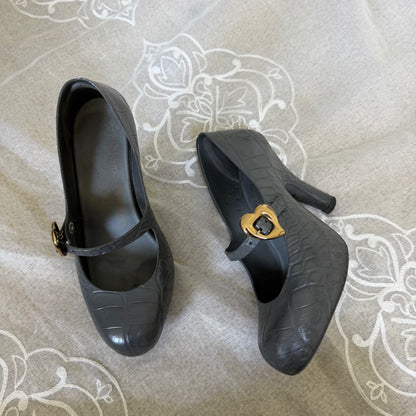 xovintage vivienne westwood x melissa grey croco mary-jane heels (size 36) - Heels