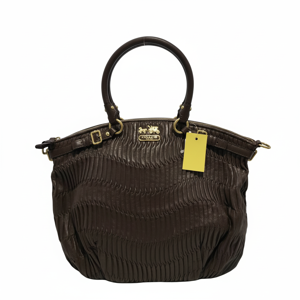 Coach Madison Gathered Leather Lindsey Vintage Satchel Bag