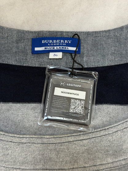 burberry blue label striped grey vintage mini dress (36, X-SMALL)