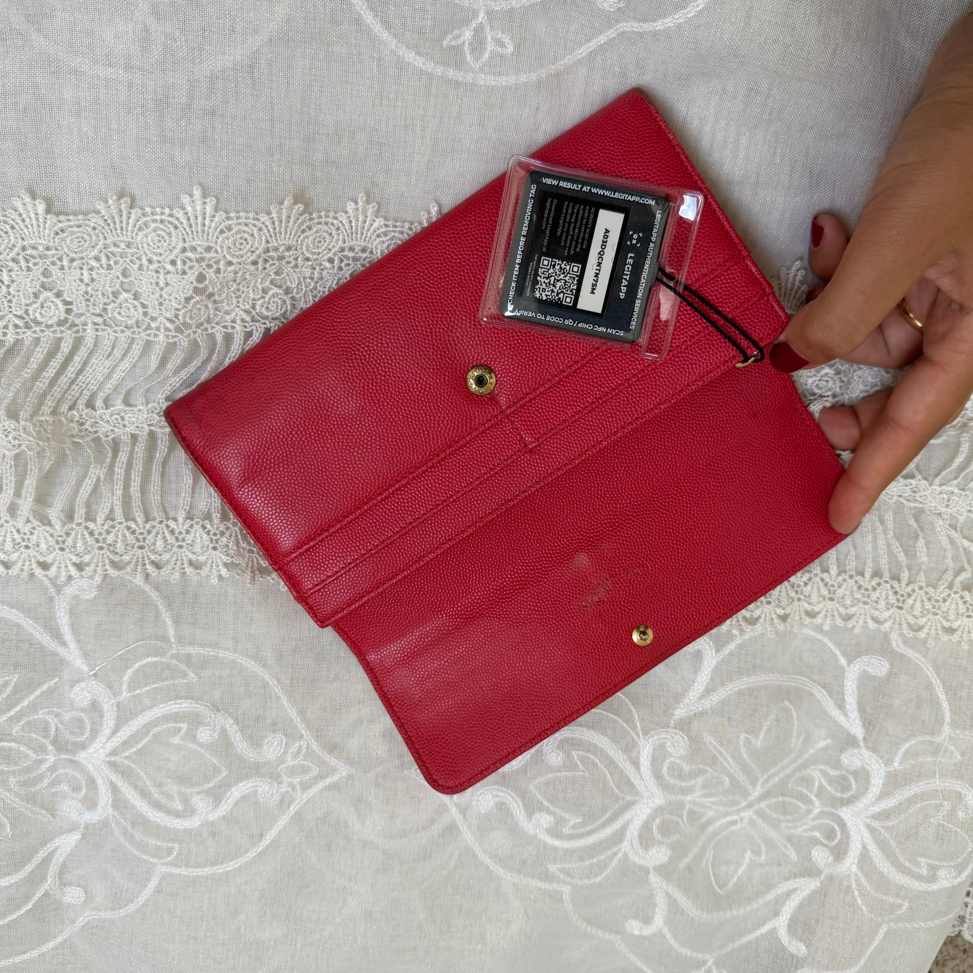 xovintage dior red vintage elegant wallet clutch - Uncategorized