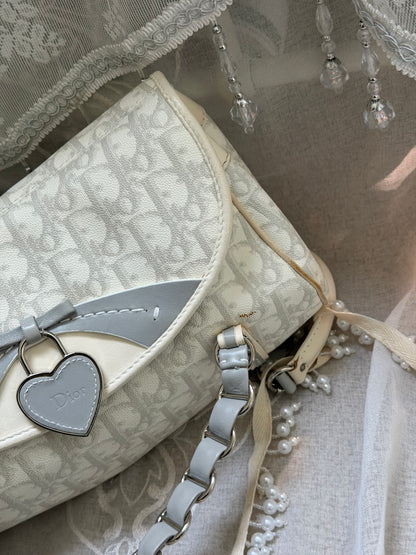xovintage VINTAGE DIOR 2000S ROMANTIC HEART-CHARM SHOULDER BAG - Handbags