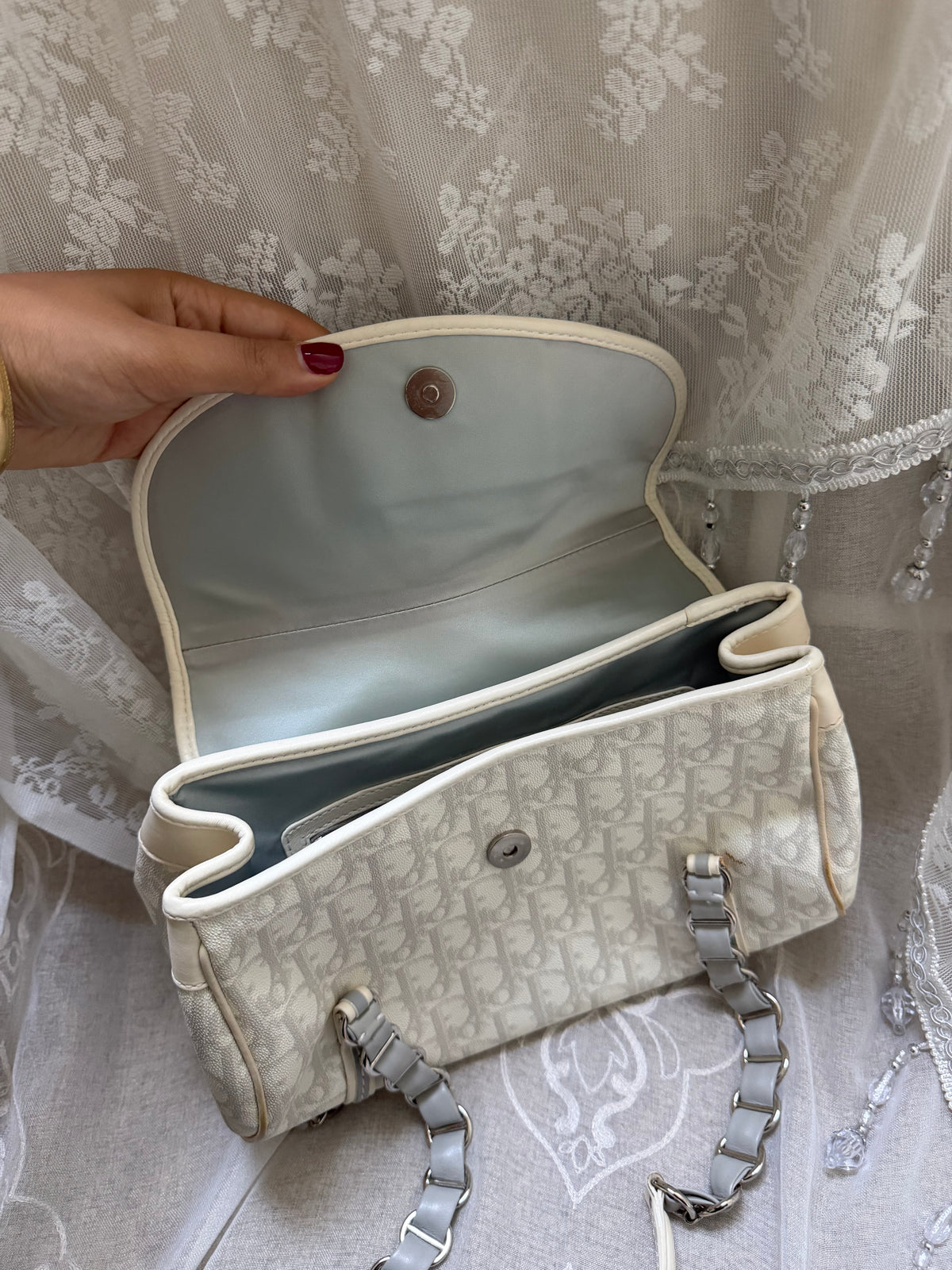 xovintage VINTAGE DIOR 2000S ROMANTIC HEART-CHARM SHOULDER BAG - Handbags