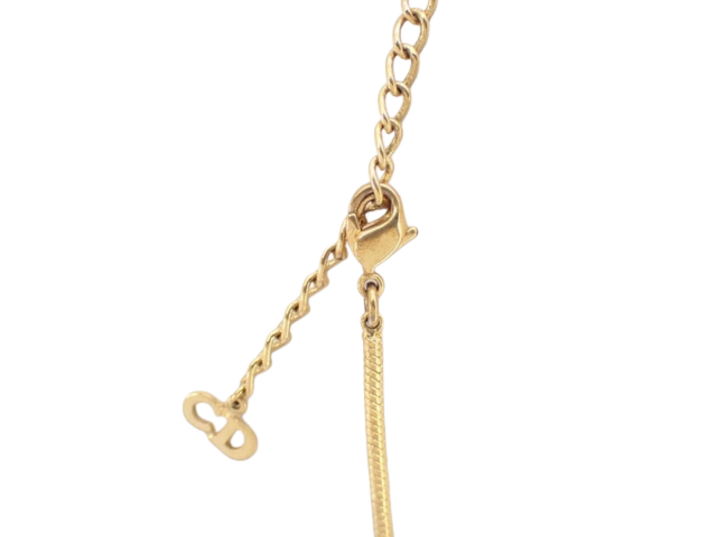 vintage dior “d” logo necklace