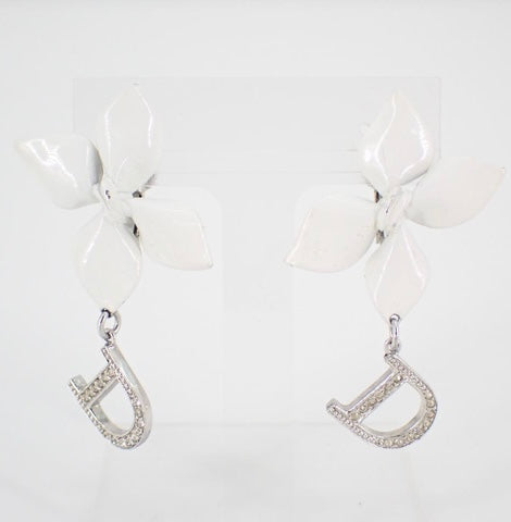 christian dior 2000s floral clip on earrings