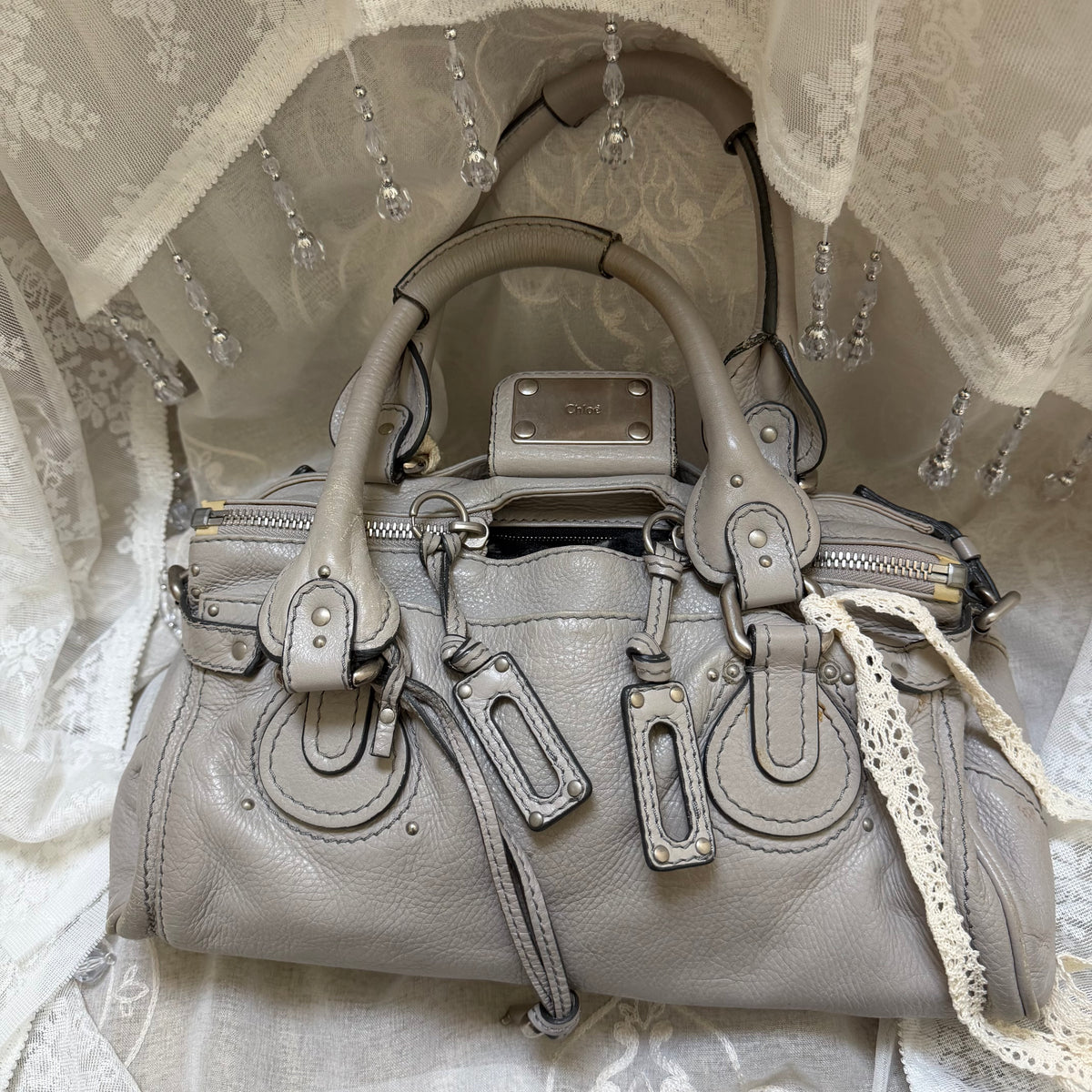 xovintage VINTAGE CHLOE PADDINGTON BAG W SILVER HARDWARE - Handbags