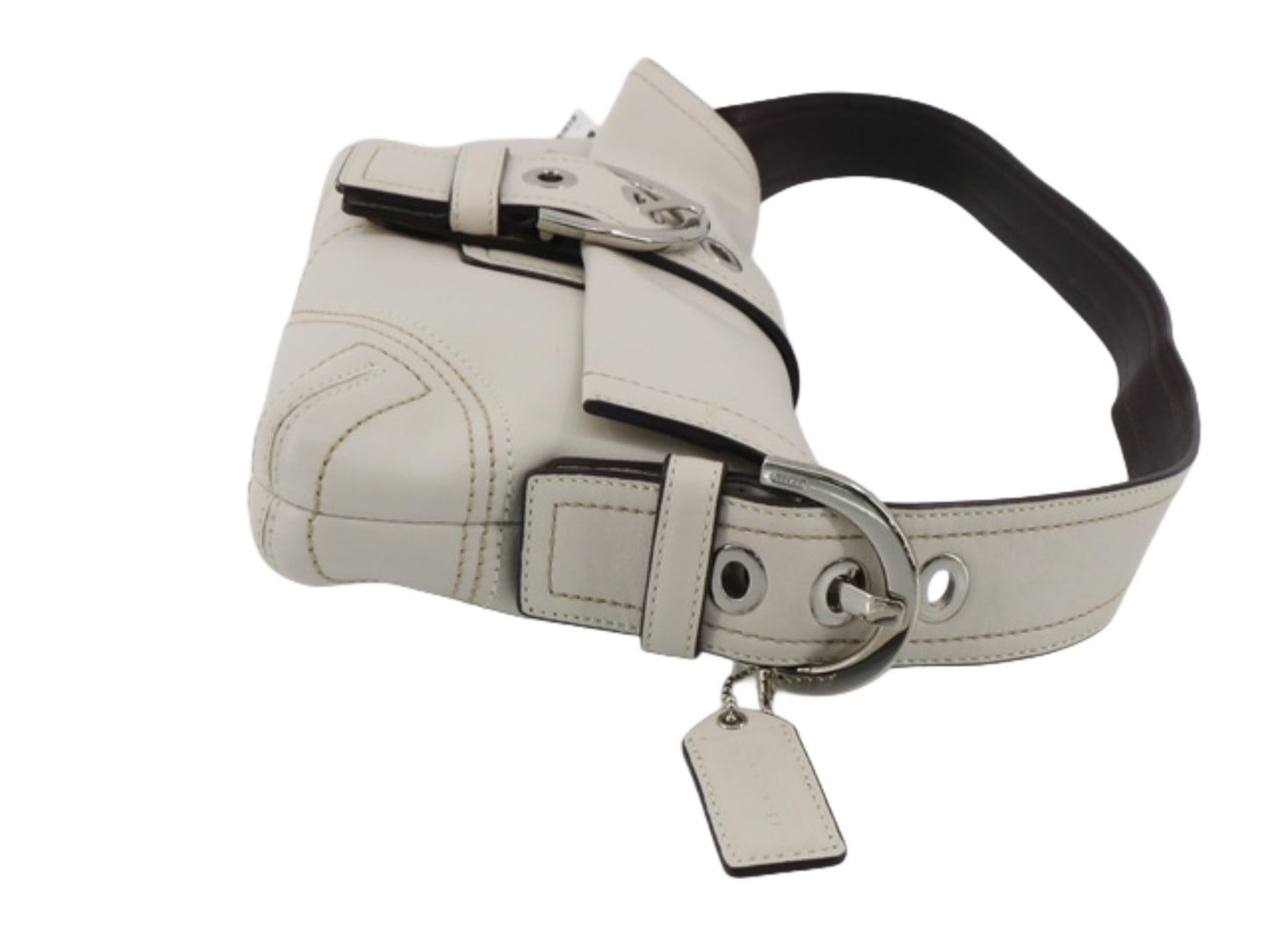 coach soho signature white bag