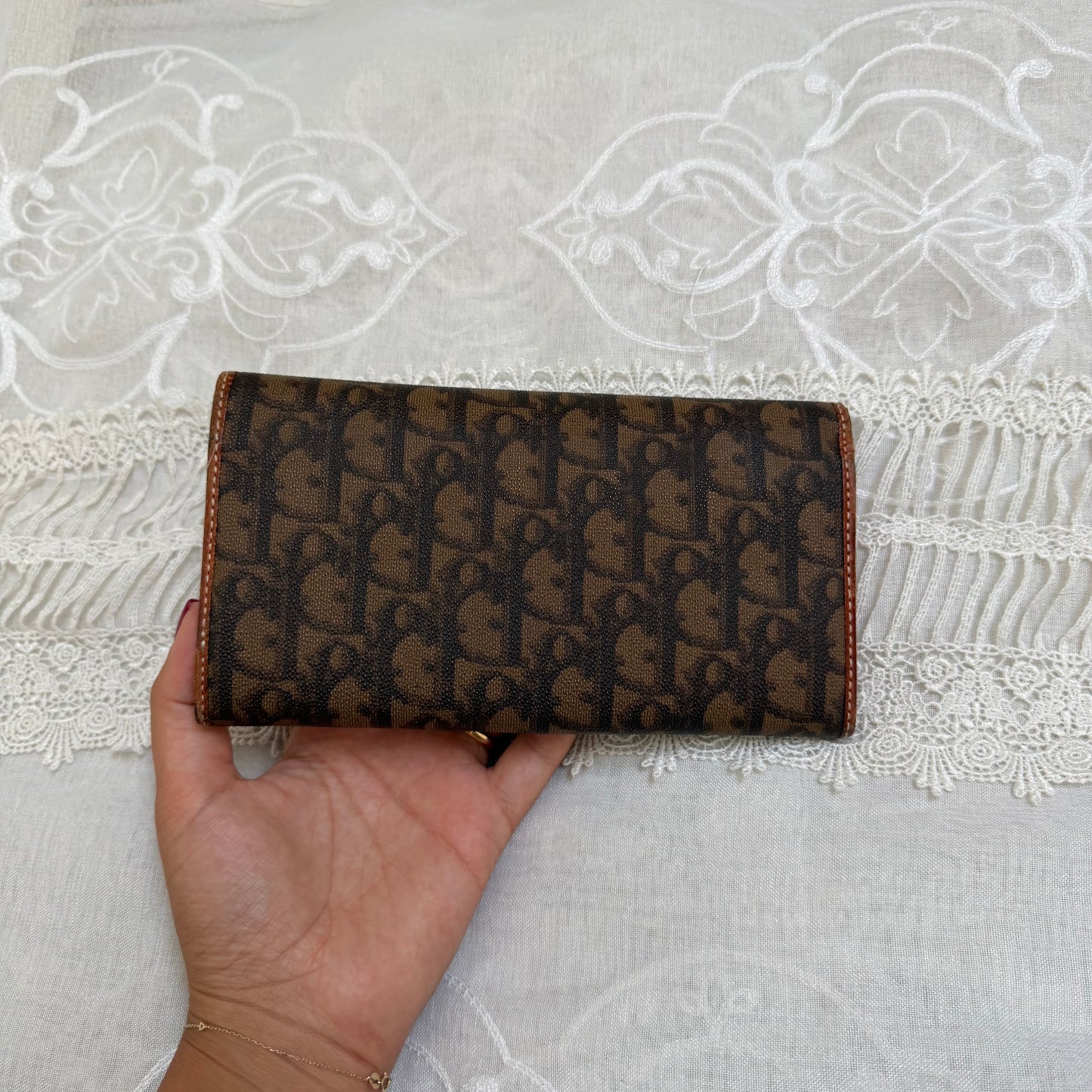 dior romantique heart detail vintage clutch wallet