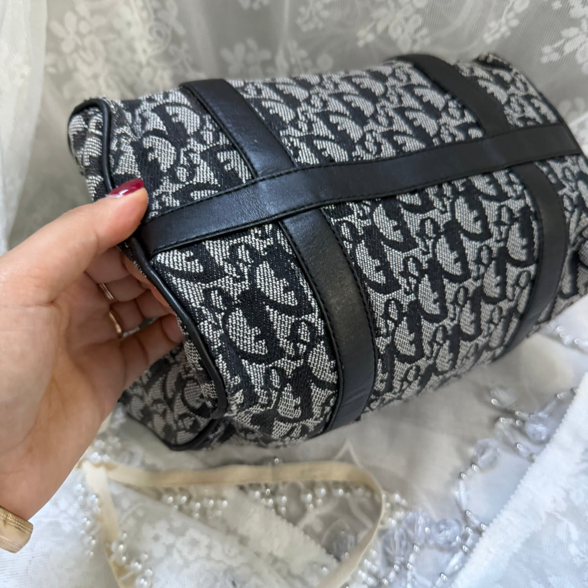 xovintage pre-loved dior padlock detail trotter speedy bag - Handbags
