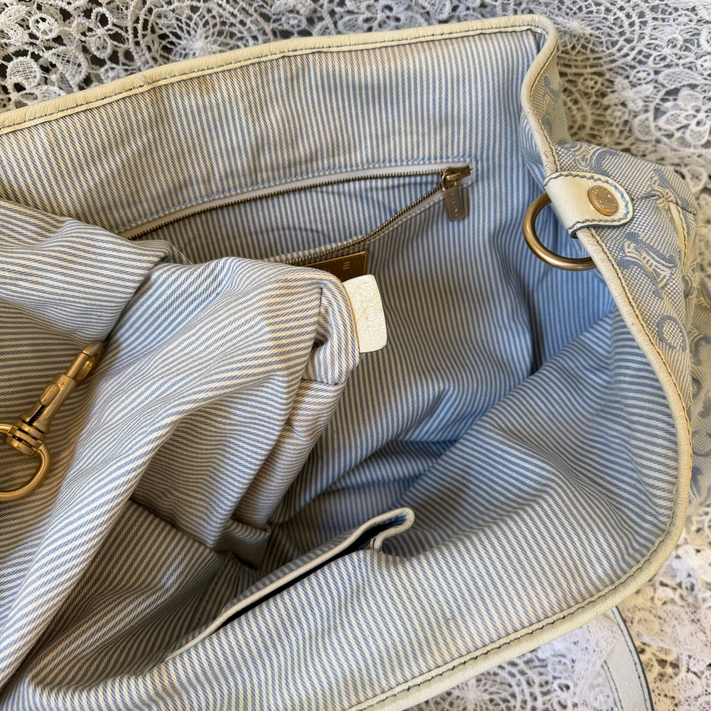 xovintage celine large vintage lily c baby blue bag - Handbags