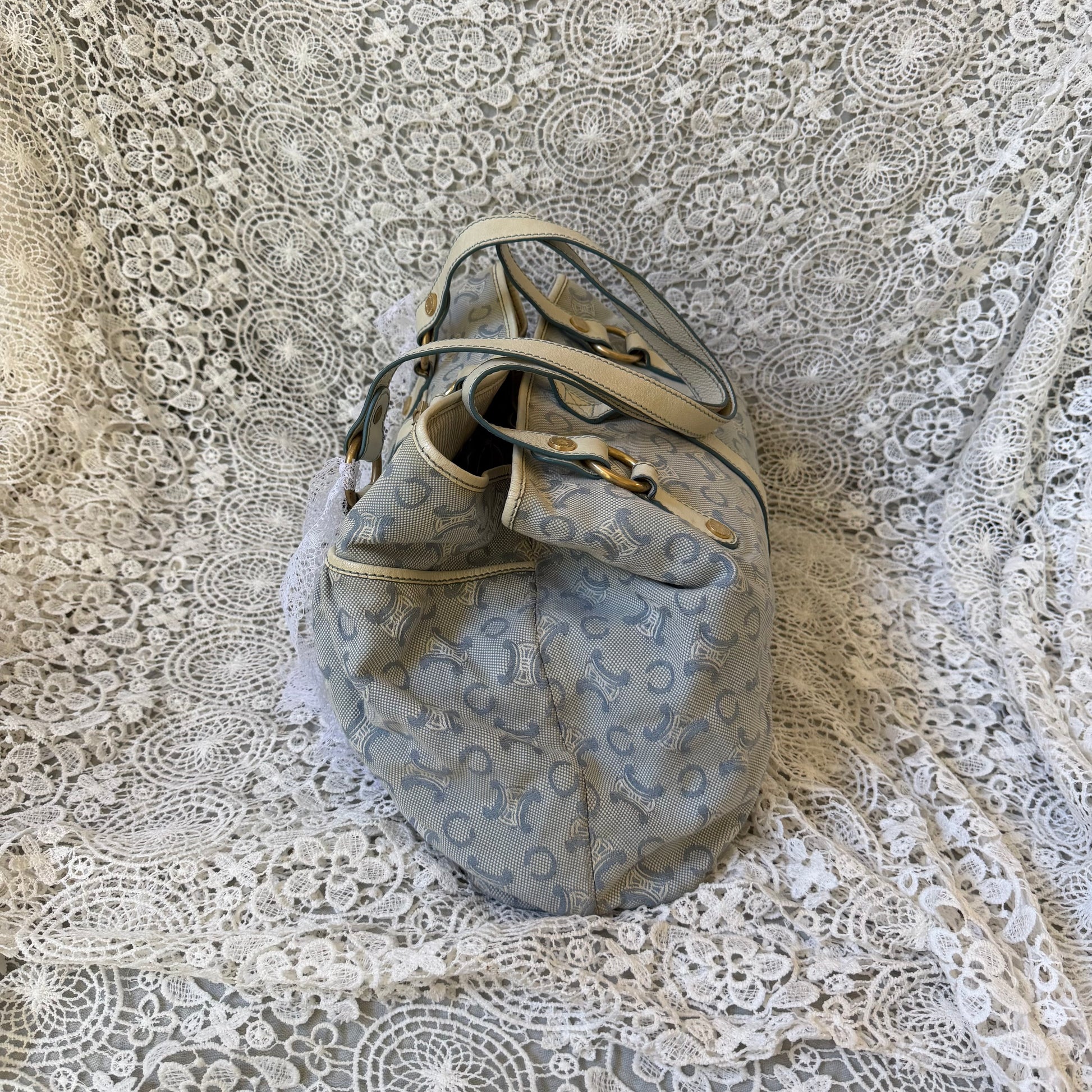 xovintage celine large vintage lily c baby blue bag - Handbags
