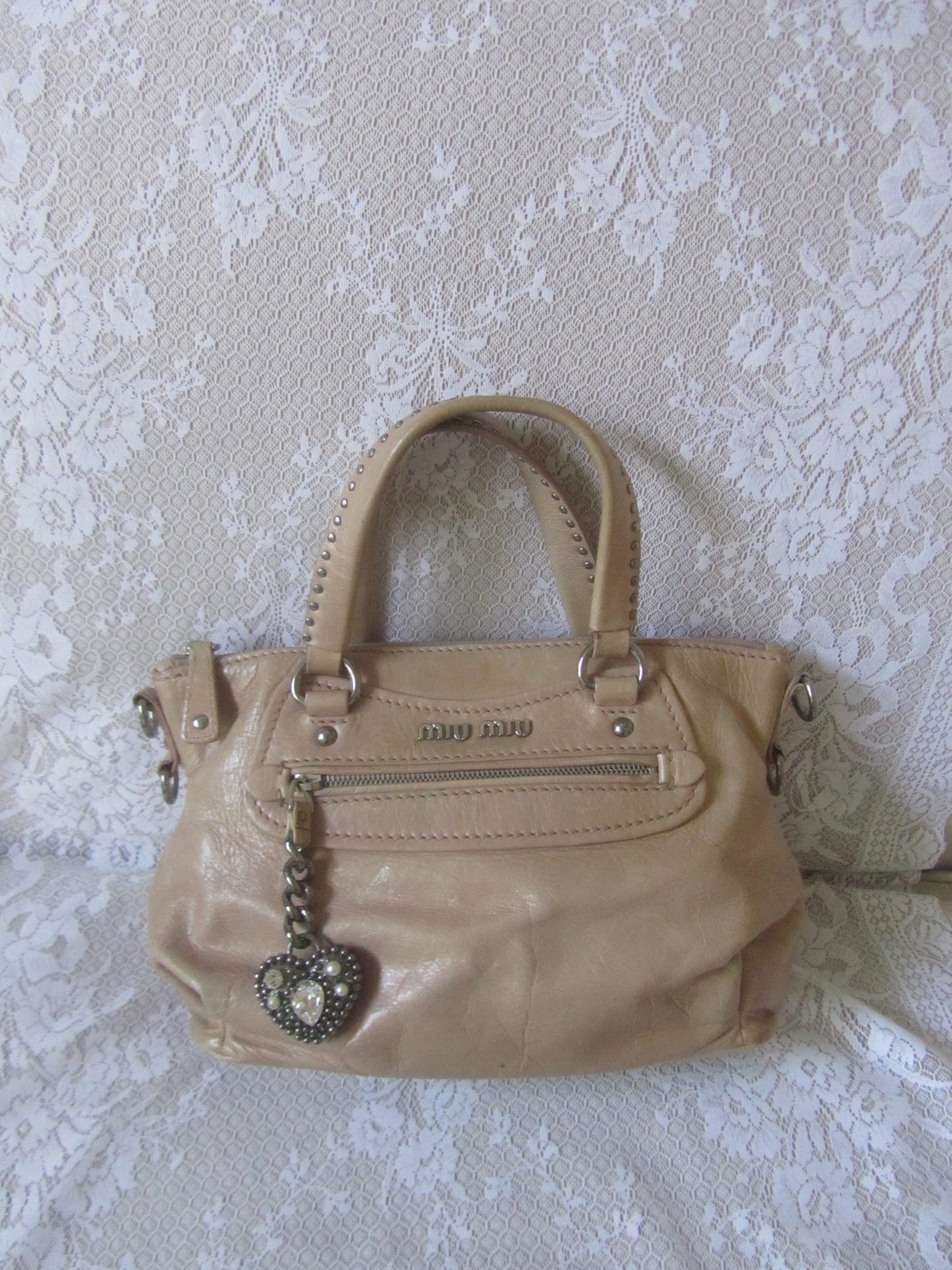 miu miu vintage heart charm vitello bag