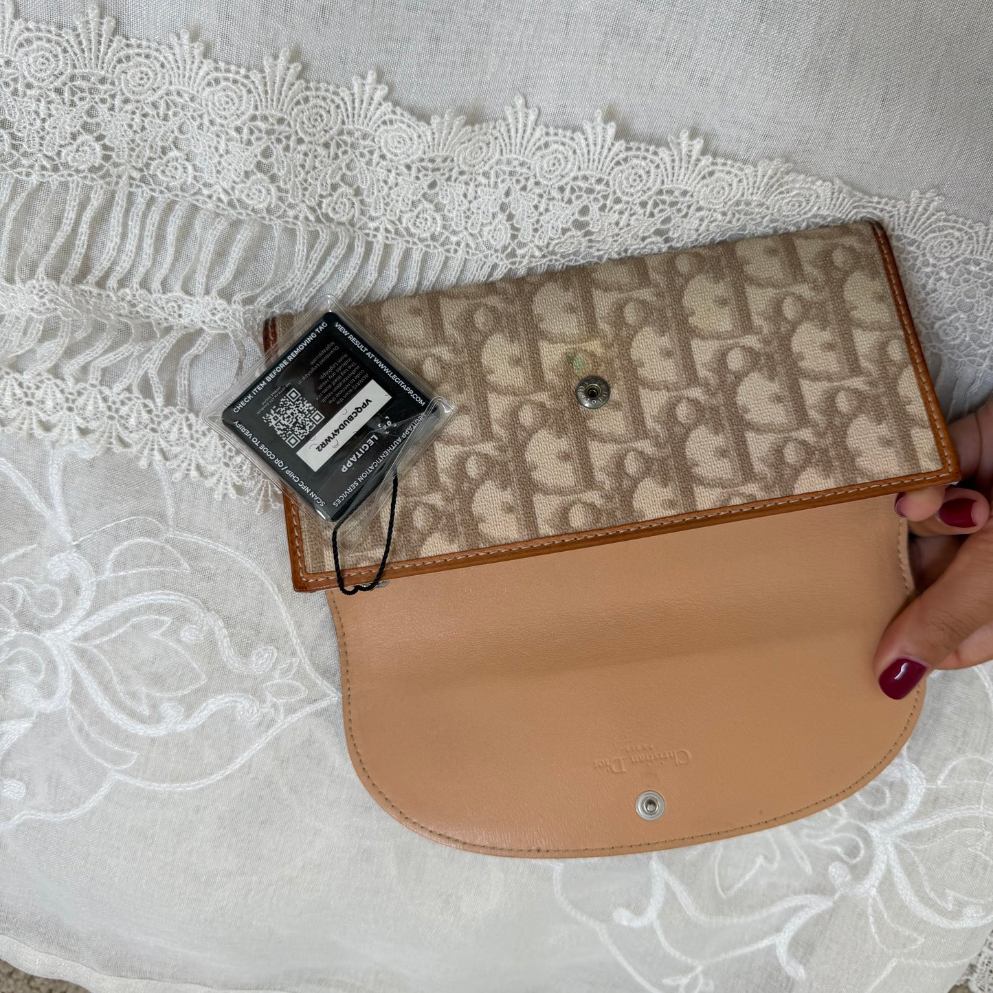 dior romantique heart detail vintage clutch wallet
