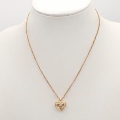 vintage dior heart shaped rhinestone necklace