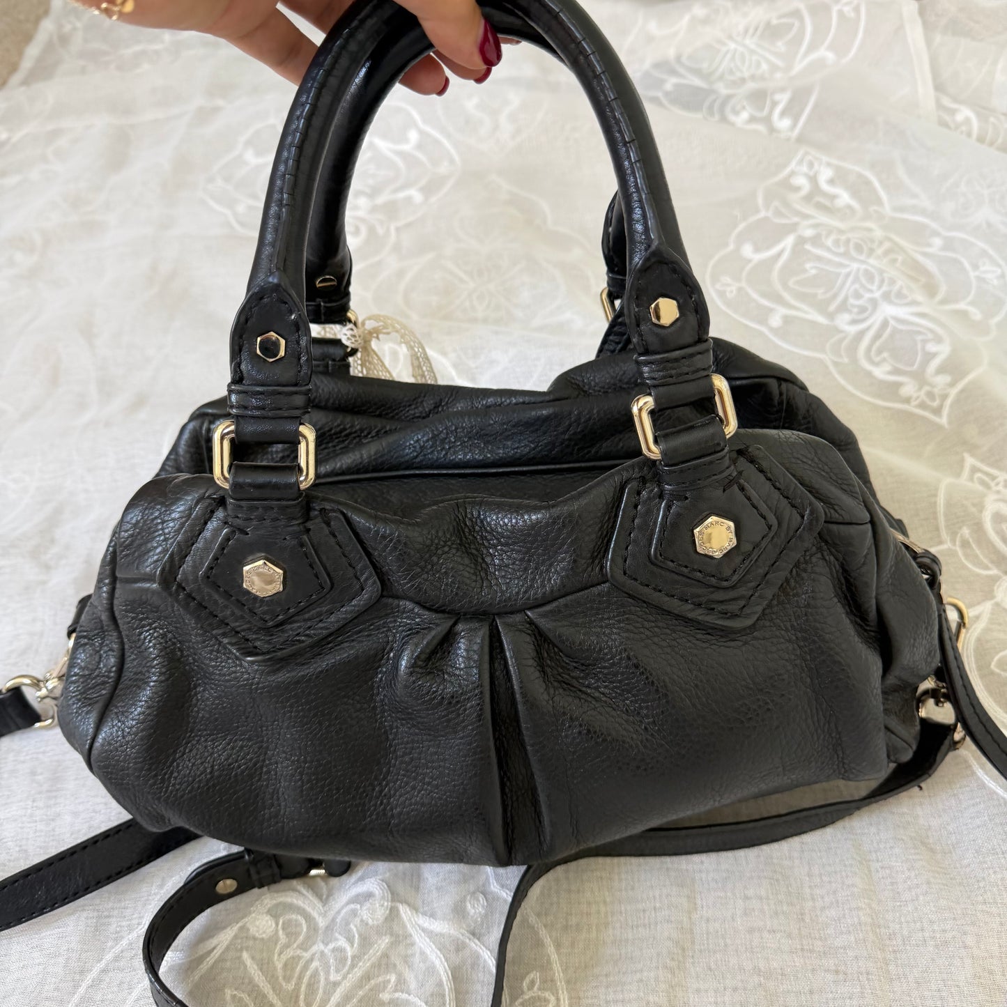 xovintage marc by marc jacobs black x silver vintage baby groovee bag - Handbags
