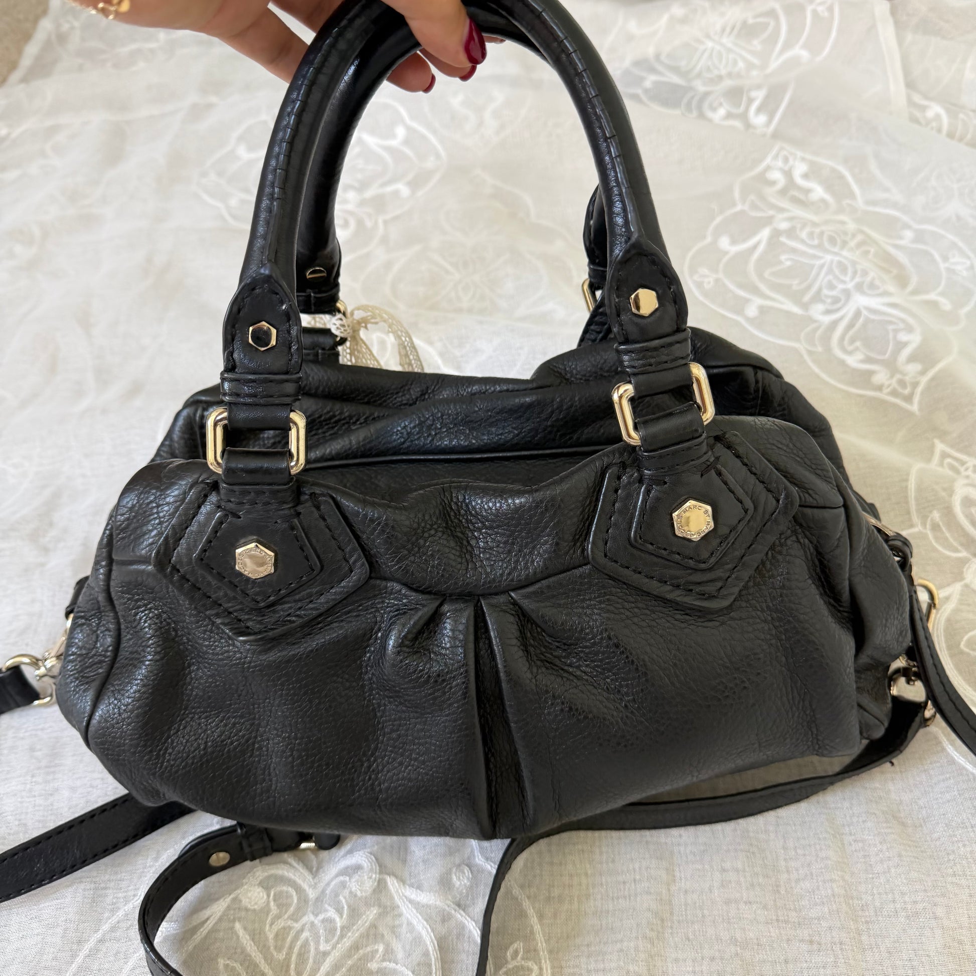 xovintage marc by marc jacobs black x silver vintage baby groovee bag - Handbags