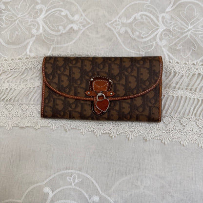 dior romantique heart detail vintage clutch wallet