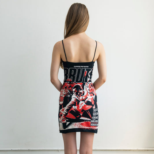 Graphic Print Grunge Mini Dress