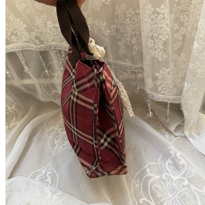 burberry blue label vintage BURGUNDY TOTE BAG